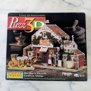 Puzz 3D Birdie's Perch Coffee Shop Jigsaw Puzzle Form-Backed 221 Pieces.